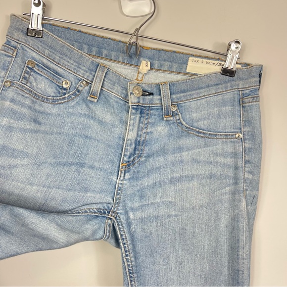Rag & Bone Raw Hem Frayed Cuff Skinny Jeans in Blue Cln Birdie Light Wash Y2K 26 - Picture 7 of 15